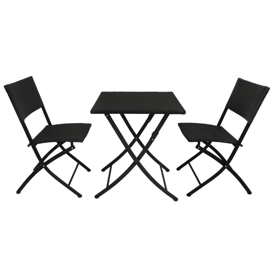 GL303 Bolero PE Wicker Folding Chair Set (Pack of 2) - JD Catering Equipment Solutions Ltd
