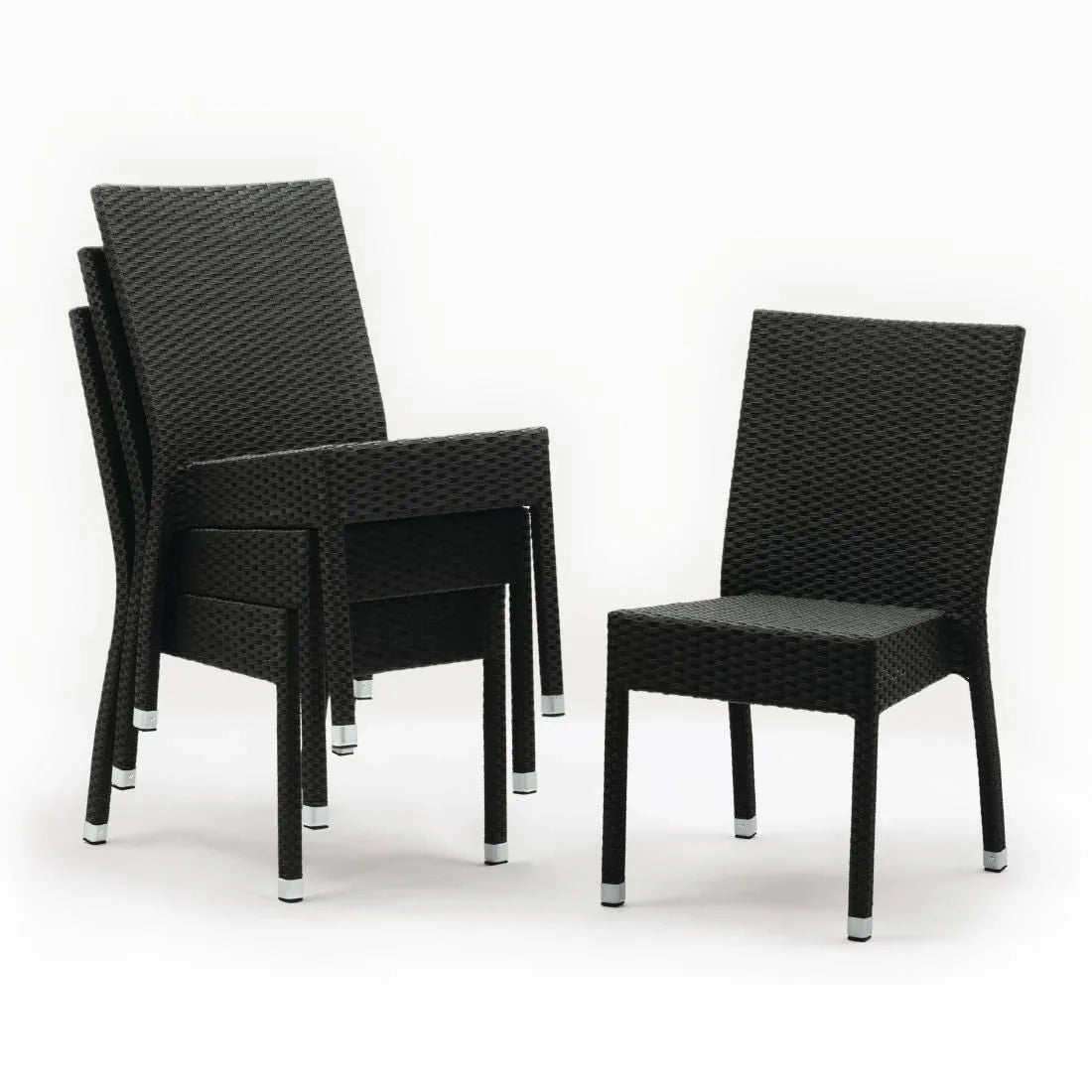 CF159 Bolero PE Wicker Side Chairs Charcoal (Pack of 4) - JD Catering Equipment Solutions Ltd