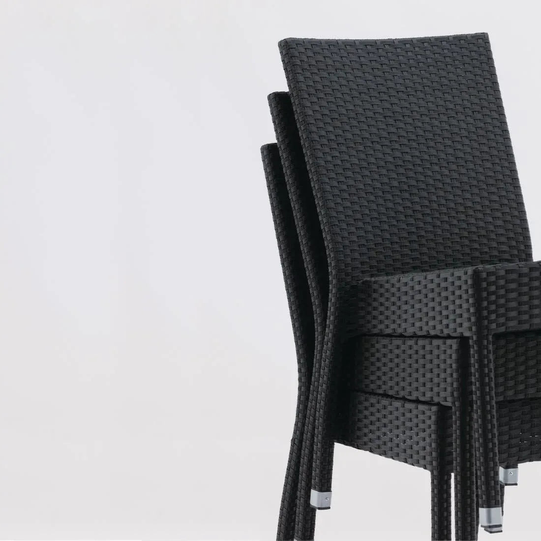 CF159 Bolero PE Wicker Side Chairs Charcoal (Pack of 4) - JD Catering Equipment Solutions Ltd