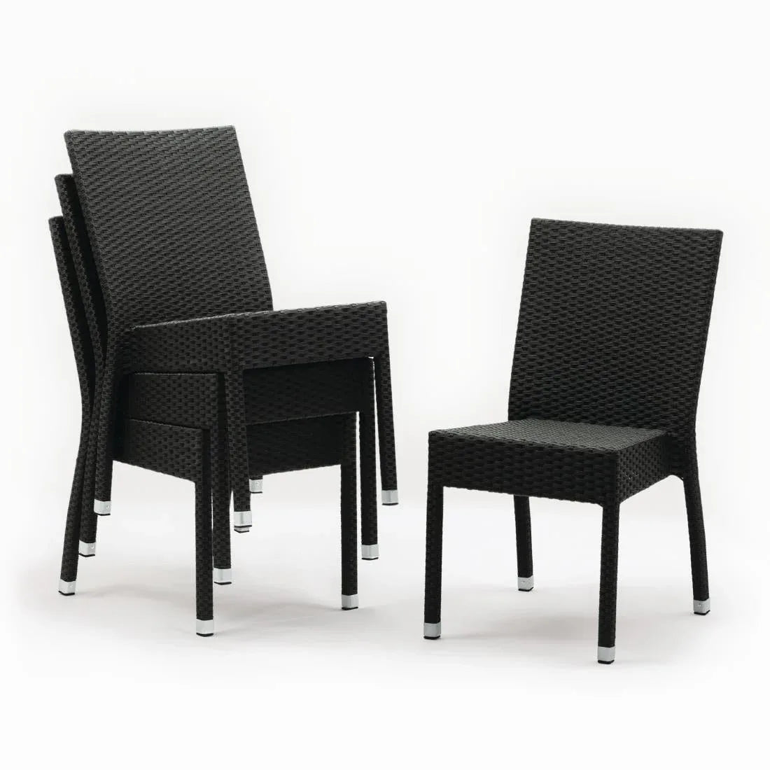 CF159 Bolero PE Wicker Side Chairs Charcoal (Pack of 4) - JD Catering Equipment Solutions Ltd