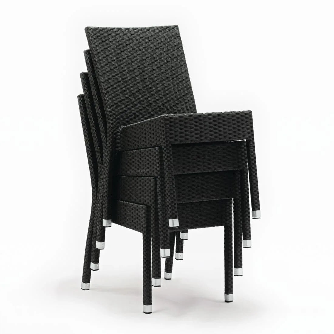 CF159 Bolero PE Wicker Side Chairs Charcoal (Pack of 4) - JD Catering Equipment Solutions Ltd