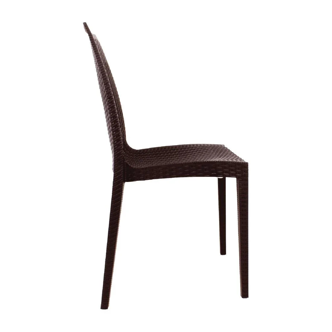 GR361 Bolero PP Rattan Bistro Side Chair Brown (Pack 4) - JD Catering Equipment Solutions Ltd
