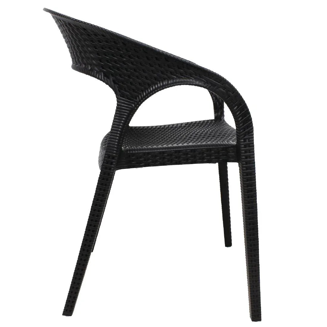 GR363 Bolero PP Rattan Wraparound Armchair Black (Pack 4) - JD Catering Equipment Solutions Ltd