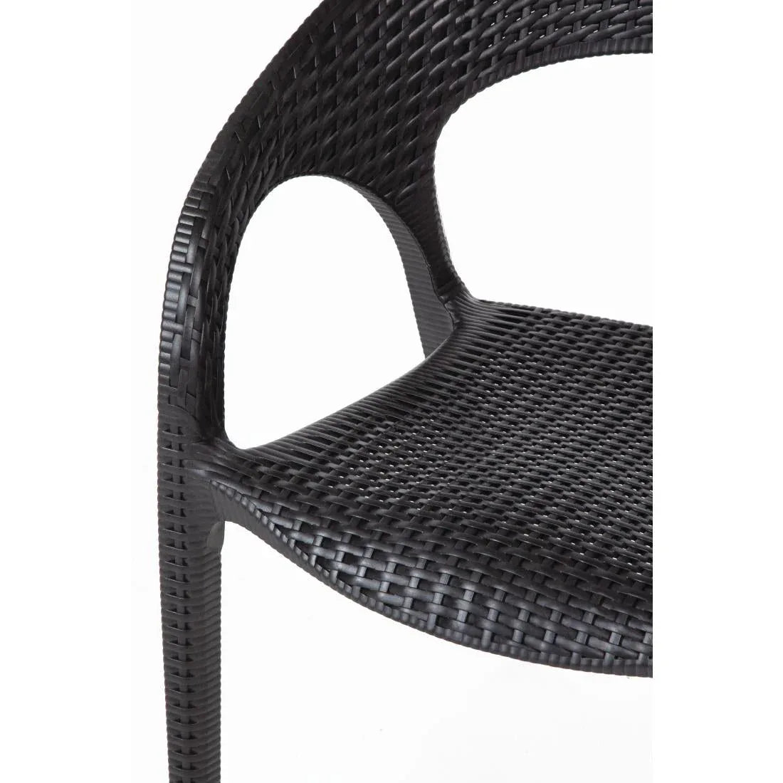 GR363 Bolero PP Rattan Wraparound Armchair Black (Pack 4) - JD Catering Equipment Solutions Ltd