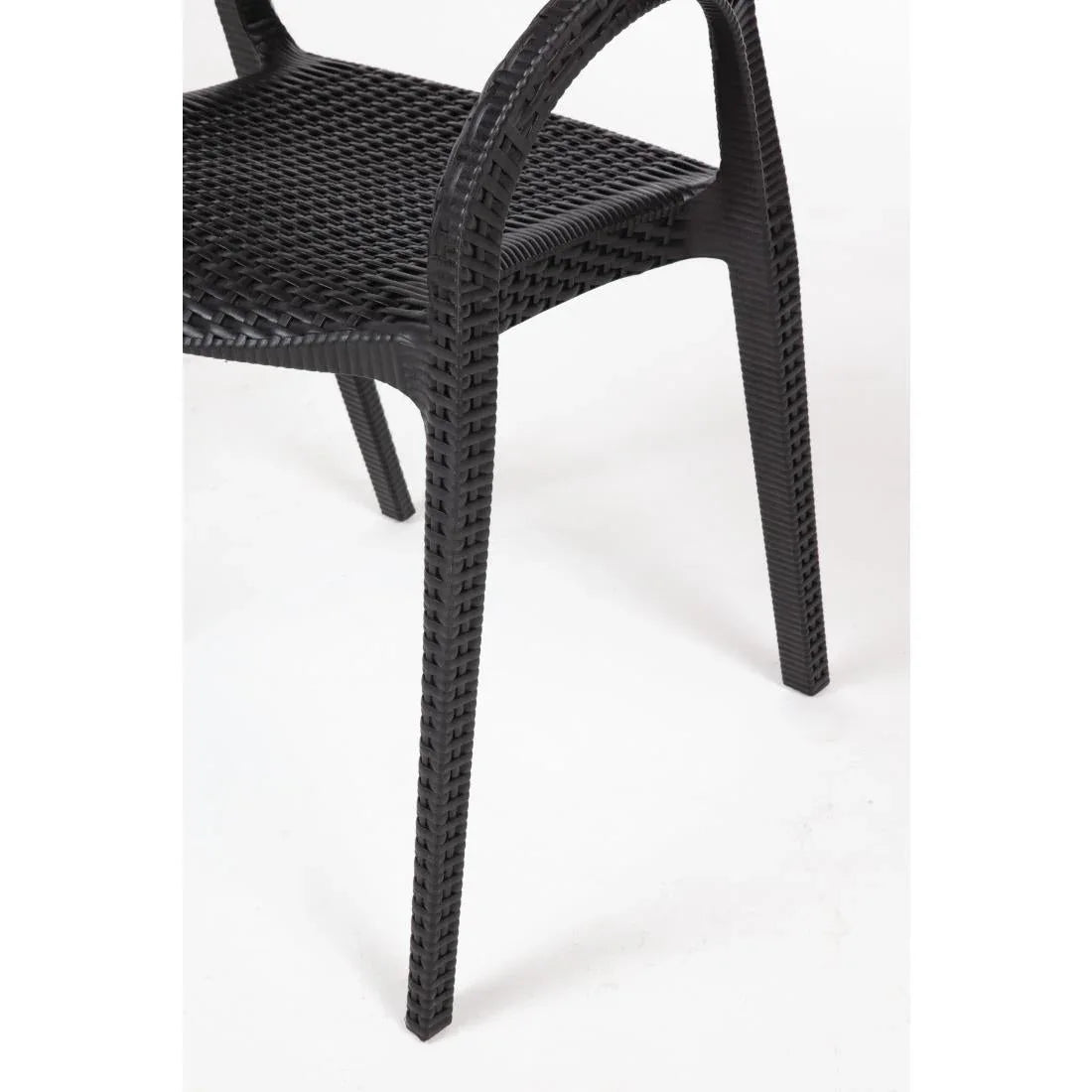 GR363 Bolero PP Rattan Wraparound Armchair Black (Pack 4) - JD Catering Equipment Solutions Ltd