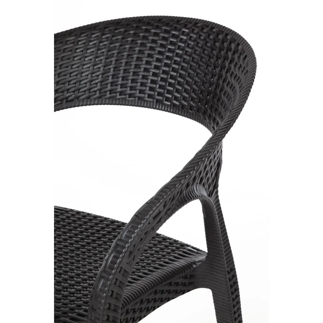 GR363 Bolero PP Rattan Wraparound Armchair Black (Pack 4) - JD Catering Equipment Solutions Ltd