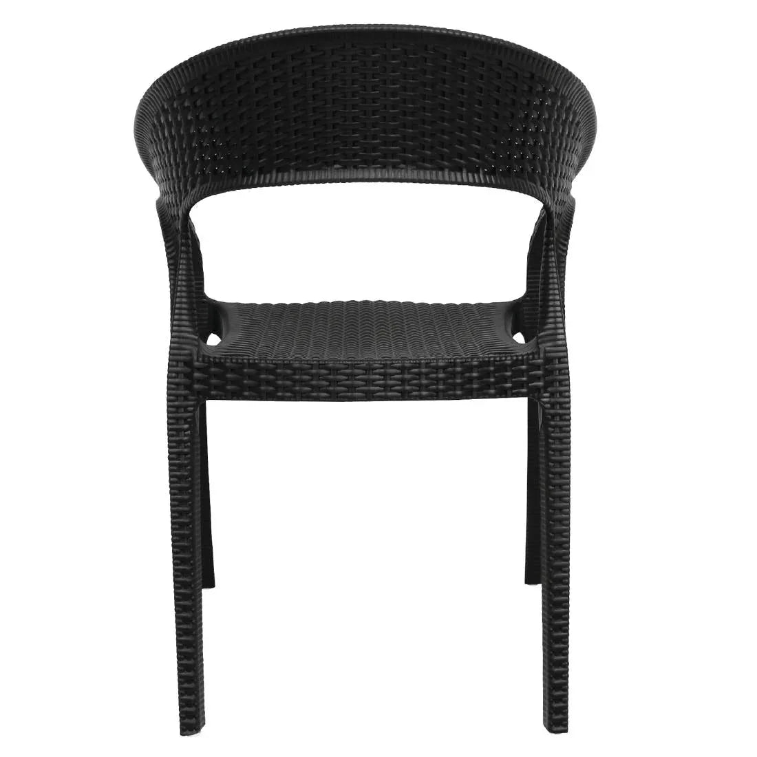 GR363 Bolero PP Rattan Wraparound Armchair Black (Pack 4) - JD Catering Equipment Solutions Ltd