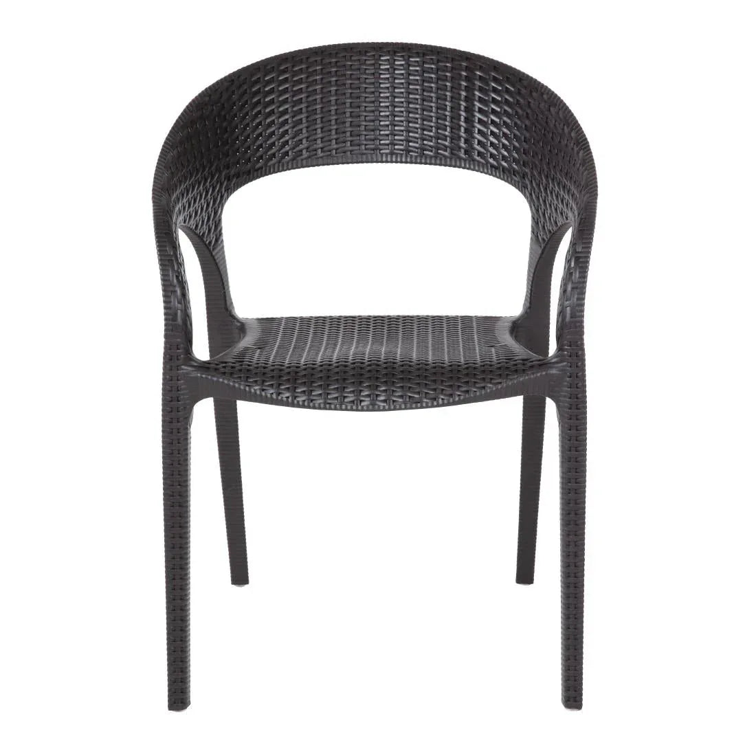 GR363 Bolero PP Rattan Wraparound Armchair Black (Pack 4) - JD Catering Equipment Solutions Ltd