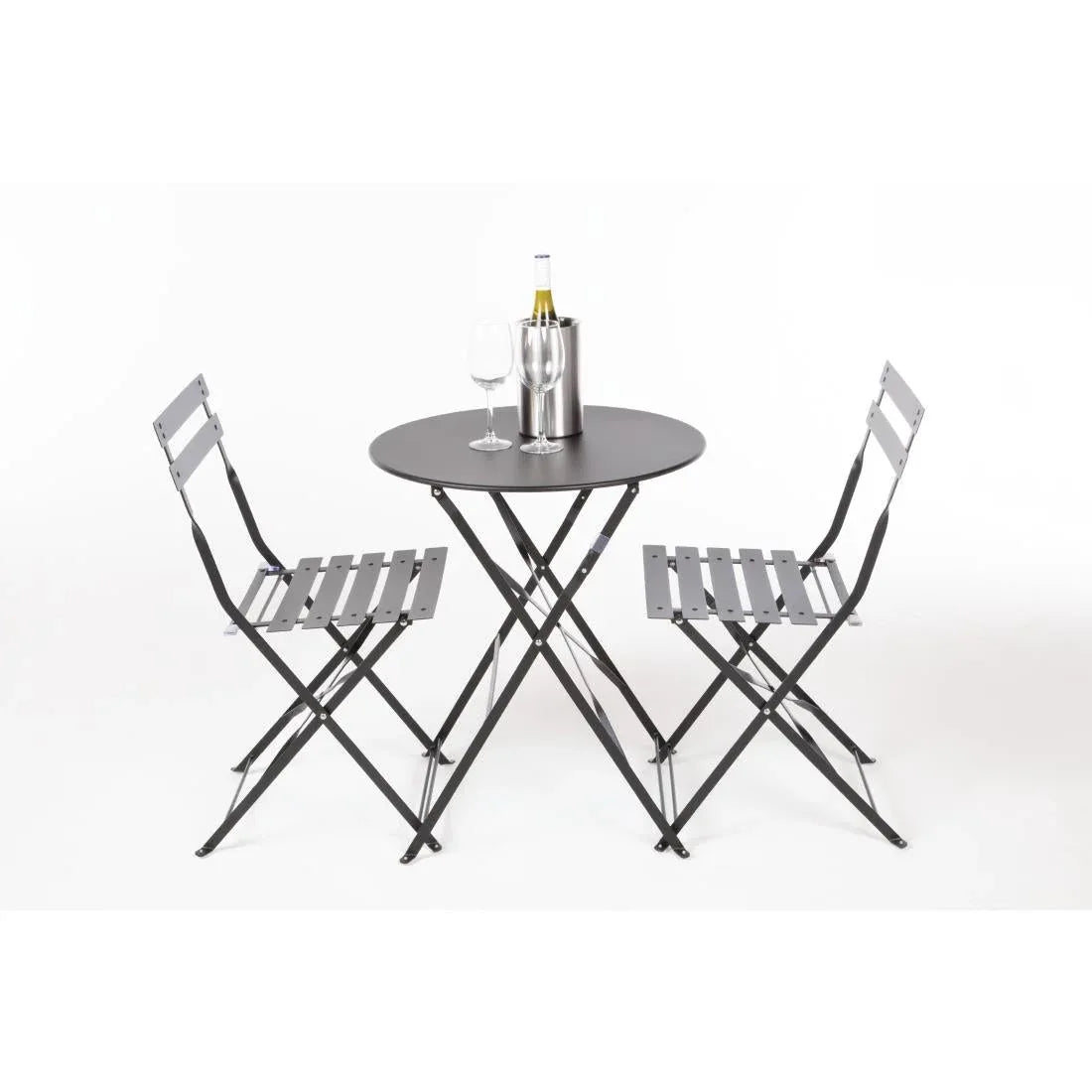 GH553 Bolero Pavement Style Steel Chairs (Pack of 2) - JD Catering Equipment Solutions Ltd