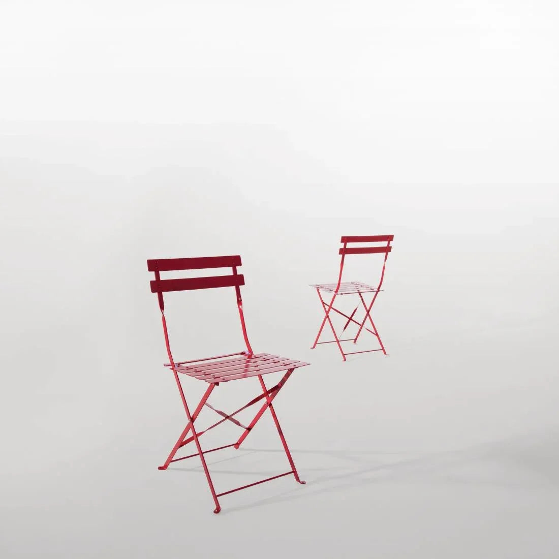 GH555 Bolero Red Pavement Style Steel Chairs (Pack of 2) - JD Catering Equipment Solutions Ltd