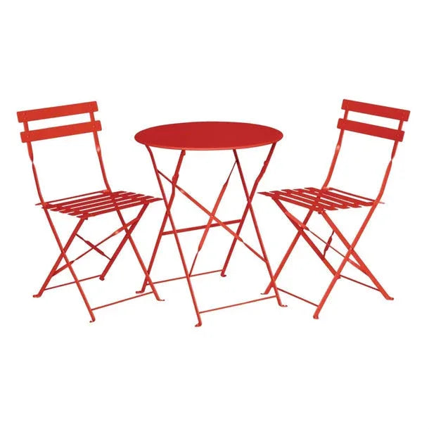 GH555 Bolero Red Pavement Style Steel Chairs (Pack of 2) - JD Catering Equipment Solutions Ltd