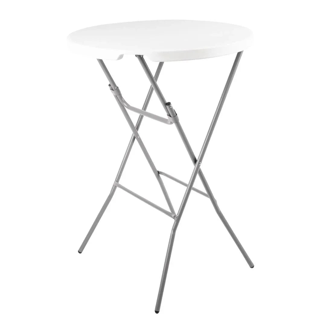 DL046 Bolero Round Poseur Folding Table White 800mm (Single) - JD Catering Equipment Solutions Ltd