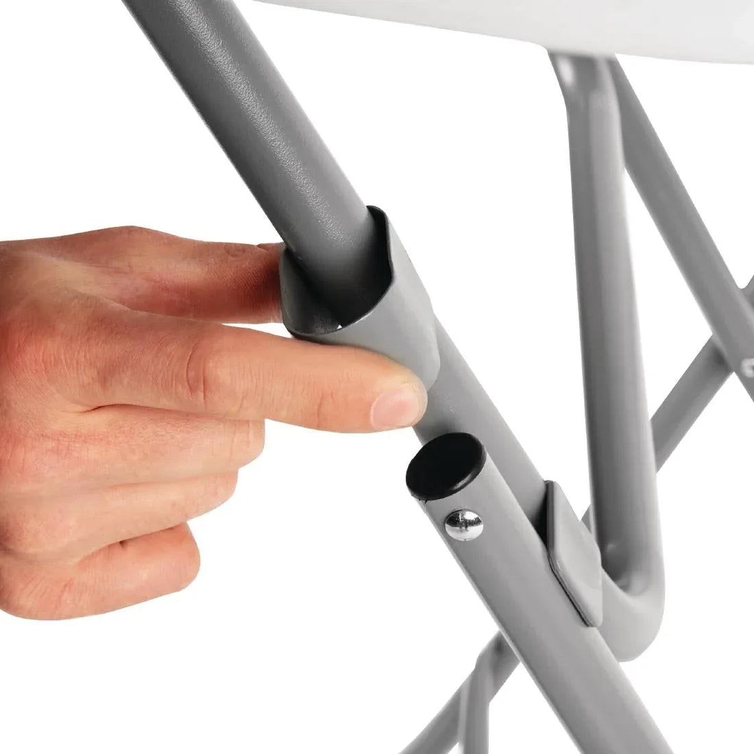 DL046 Bolero Round Poseur Folding Table White 800mm (Single) - JD Catering Equipment Solutions Ltd