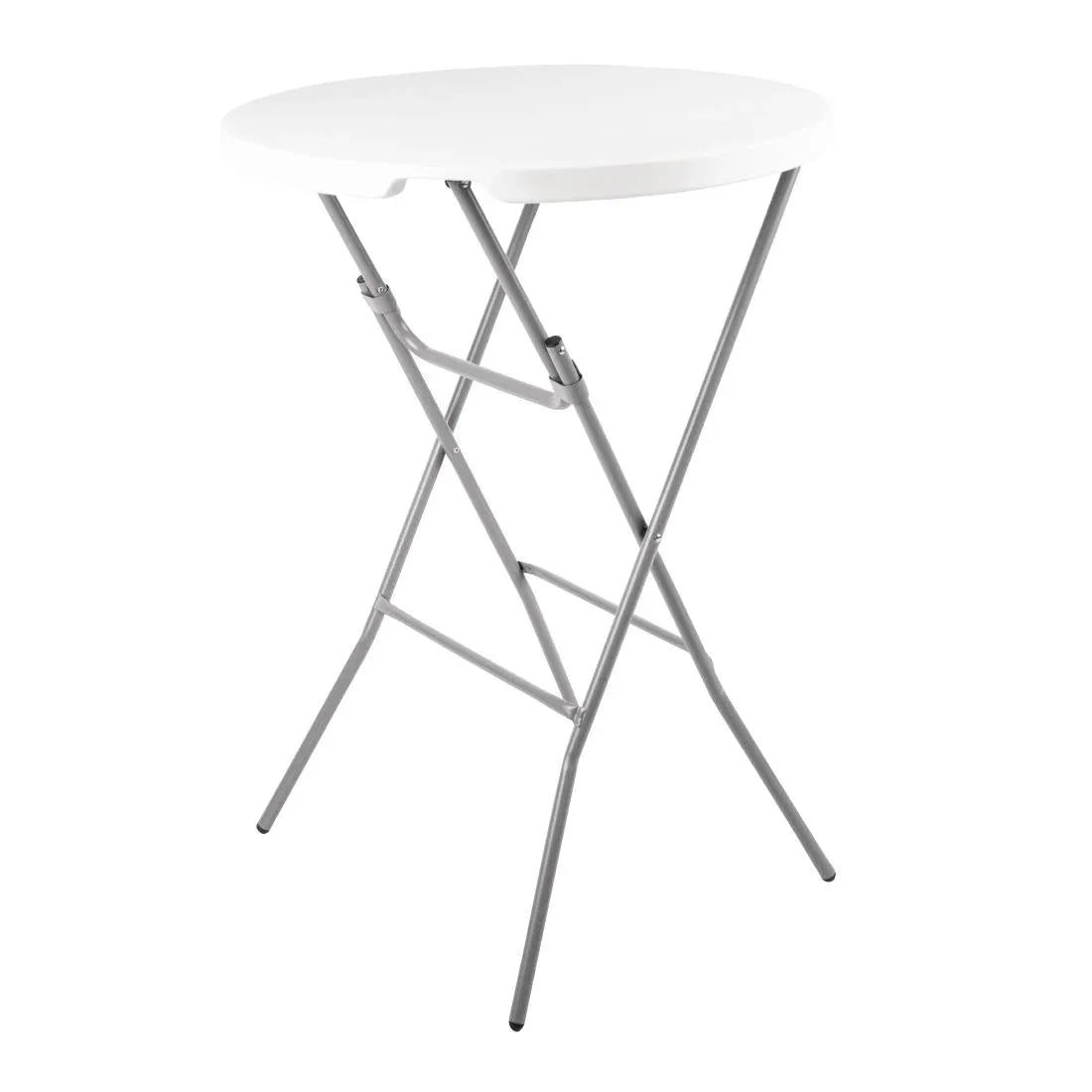 DL046 Bolero Round Poseur Folding Table White 800mm (Single) - JD Catering Equipment Solutions Ltd