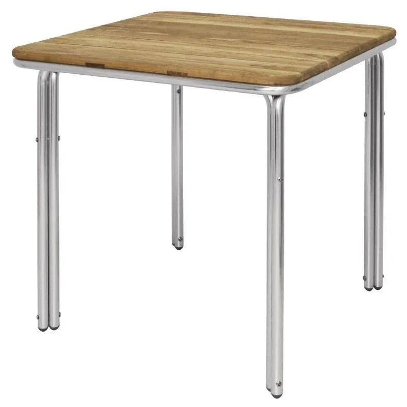 GL982 Bolero Square Ash and Aluminium Table 700mm - JD Catering Equipment Solutions Ltd