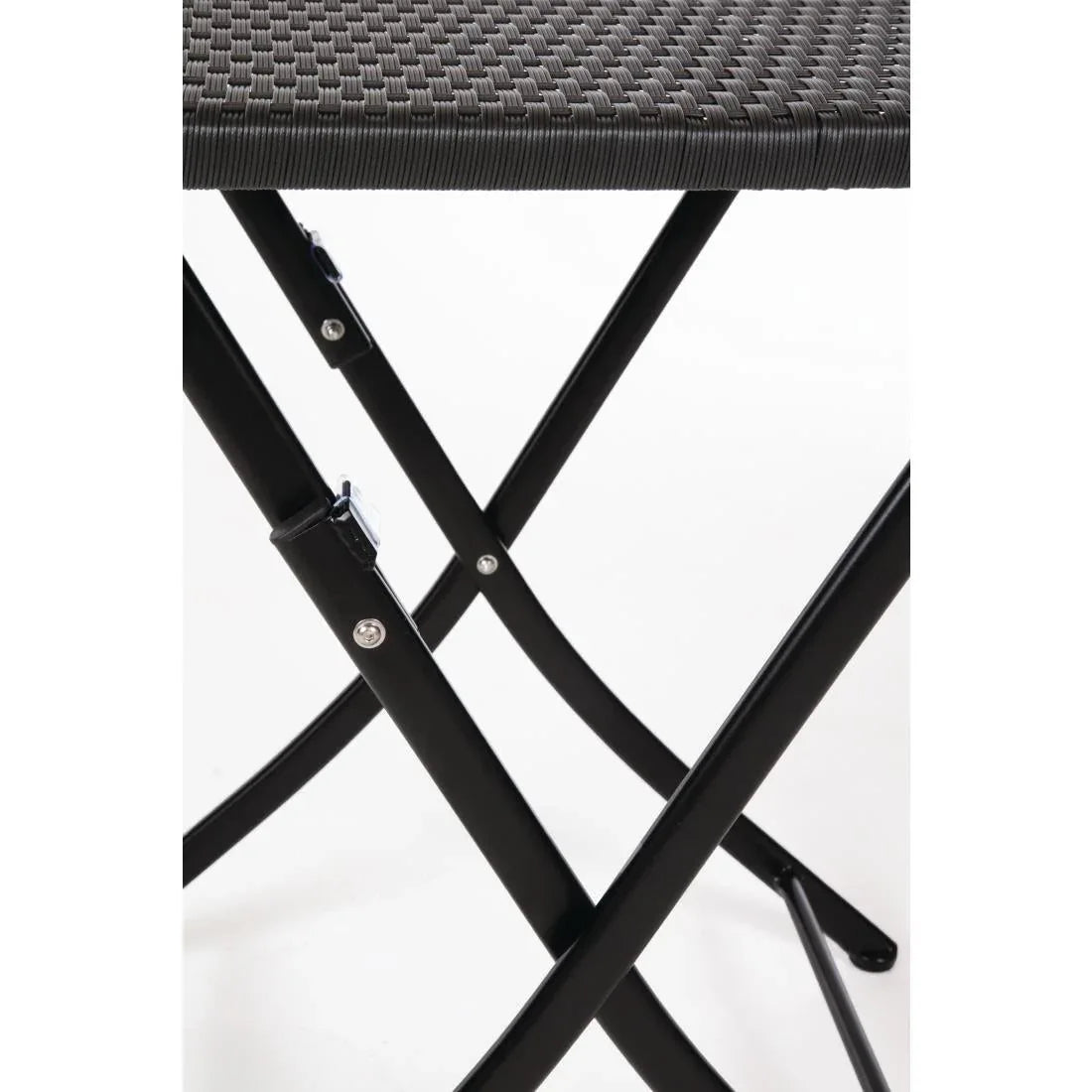 GL302 Bolero Square PE Wicker Folding Table Black 600mm (Single) - JD Catering Equipment Solutions Ltd