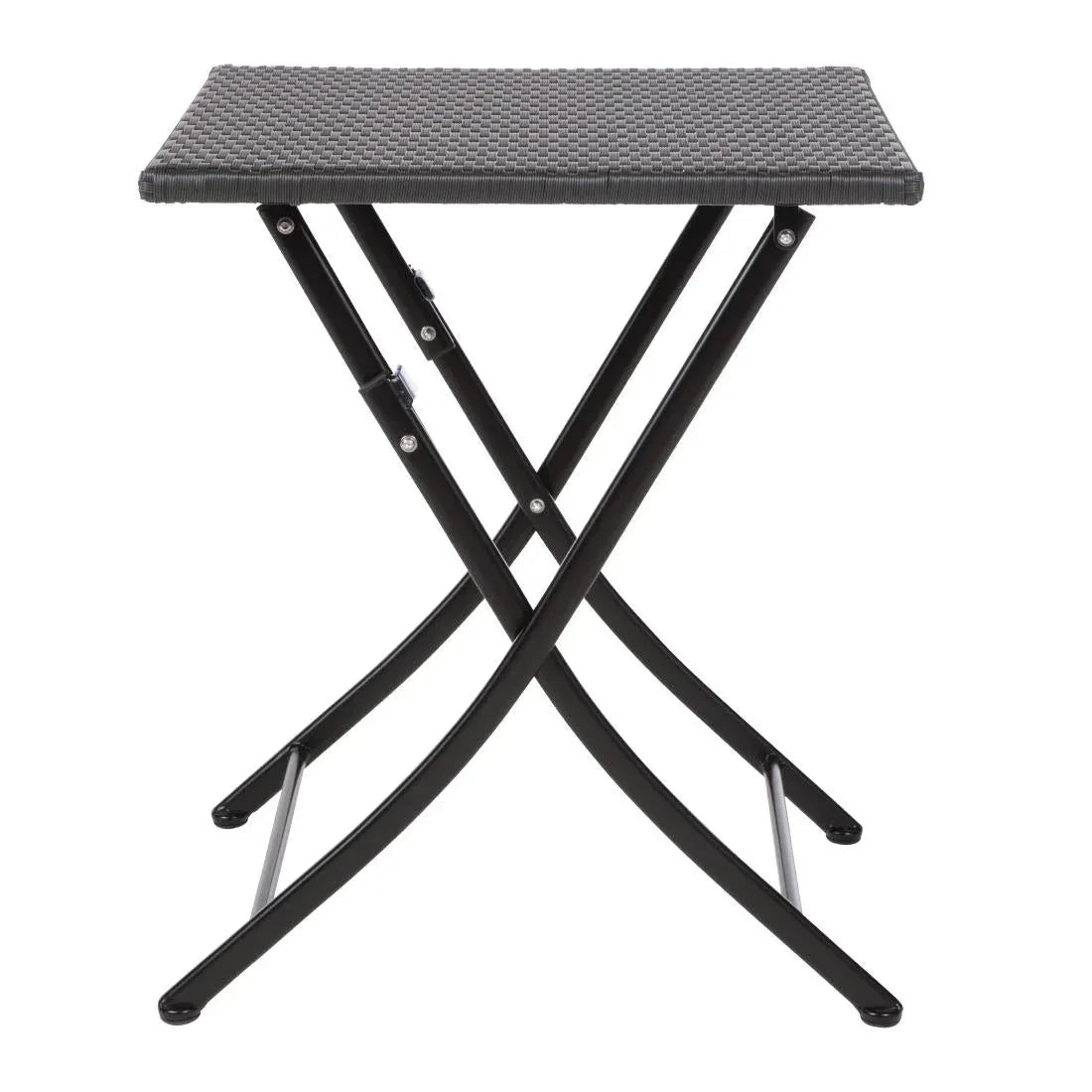 GL302 Bolero Square PE Wicker Folding Table Black 600mm (Single) - JD Catering Equipment Solutions Ltd