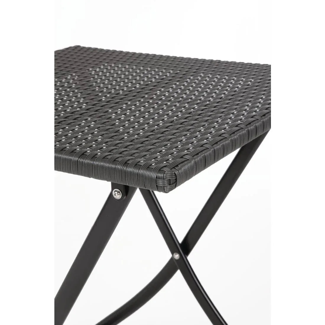 GL302 Bolero Square PE Wicker Folding Table Black 600mm (Single) - JD Catering Equipment Solutions Ltd