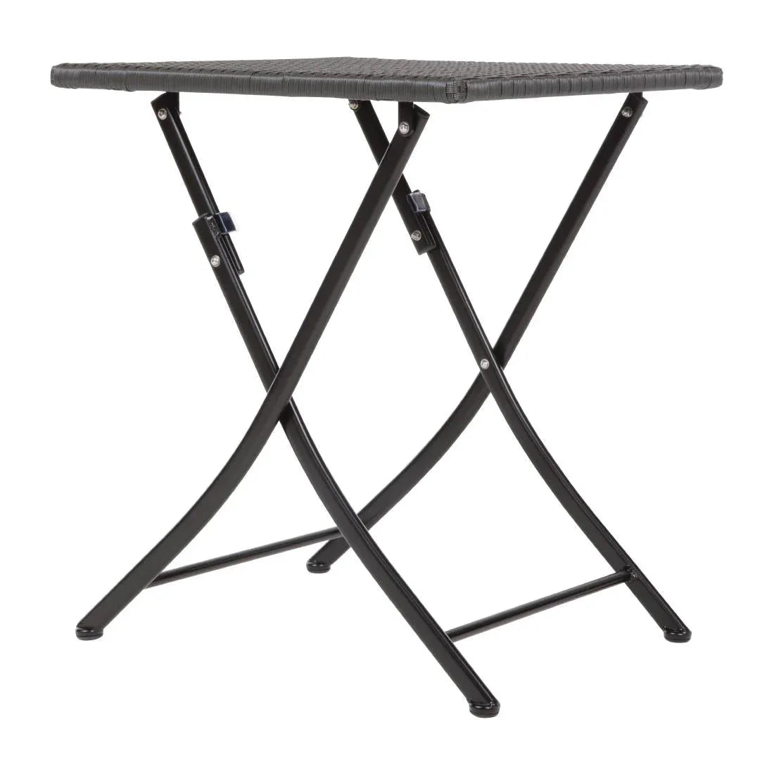 GL302 Bolero Square PE Wicker Folding Table Black 600mm (Single) - JD Catering Equipment Solutions Ltd