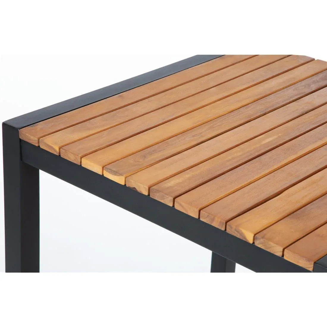 DS155 Bolero Square Steel and Acacia Bar Table 600mm - JD Catering Equipment Solutions Ltd