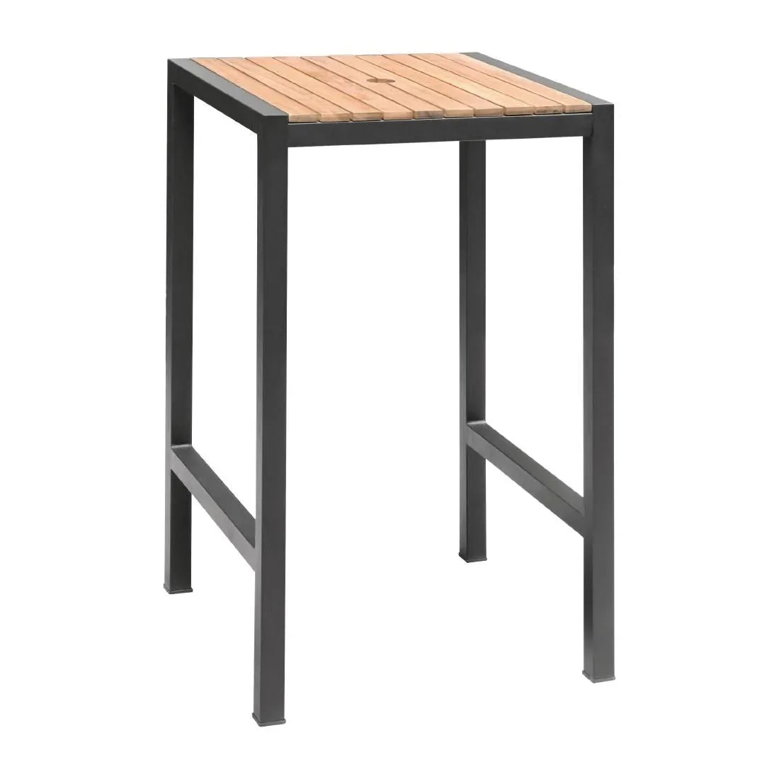 DS155 Bolero Square Steel and Acacia Bar Table 600mm - JD Catering Equipment Solutions Ltd