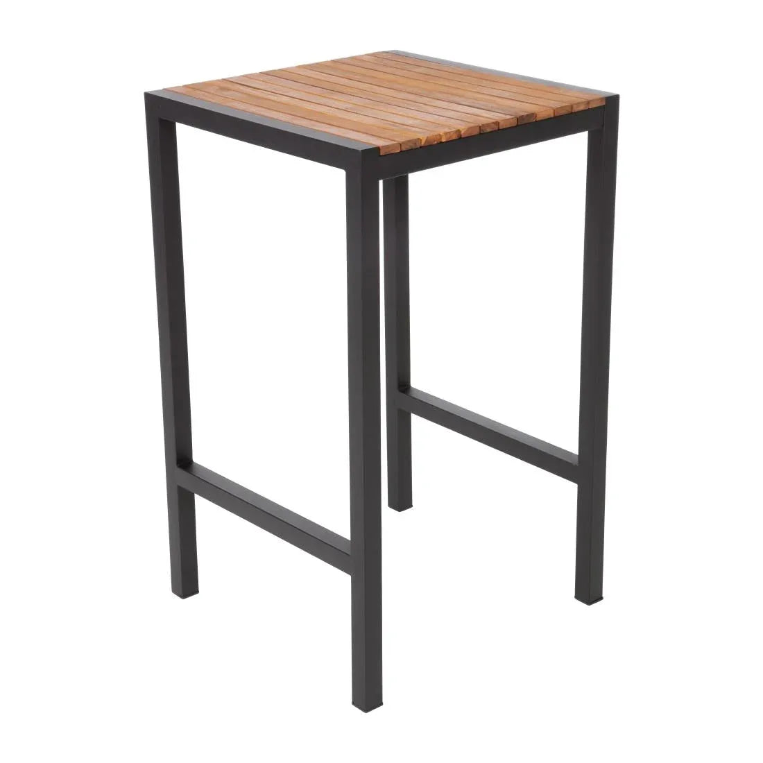 DS155 Bolero Square Steel and Acacia Bar Table 600mm - JD Catering Equipment Solutions Ltd