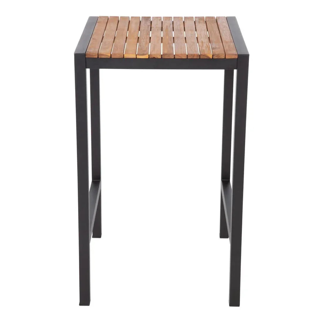DS155 Bolero Square Steel and Acacia Bar Table 600mm - JD Catering Equipment Solutions Ltd
