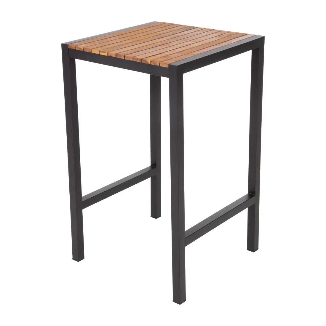 DS155 Bolero Square Steel and Acacia Bar Table 600mm - JD Catering Equipment Solutions Ltd