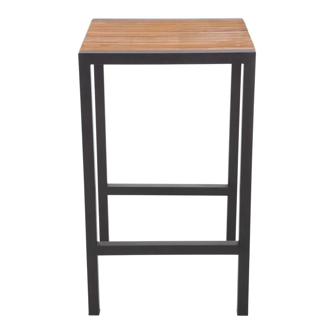 DS155 Bolero Square Steel and Acacia Bar Table 600mm - JD Catering Equipment Solutions Ltd