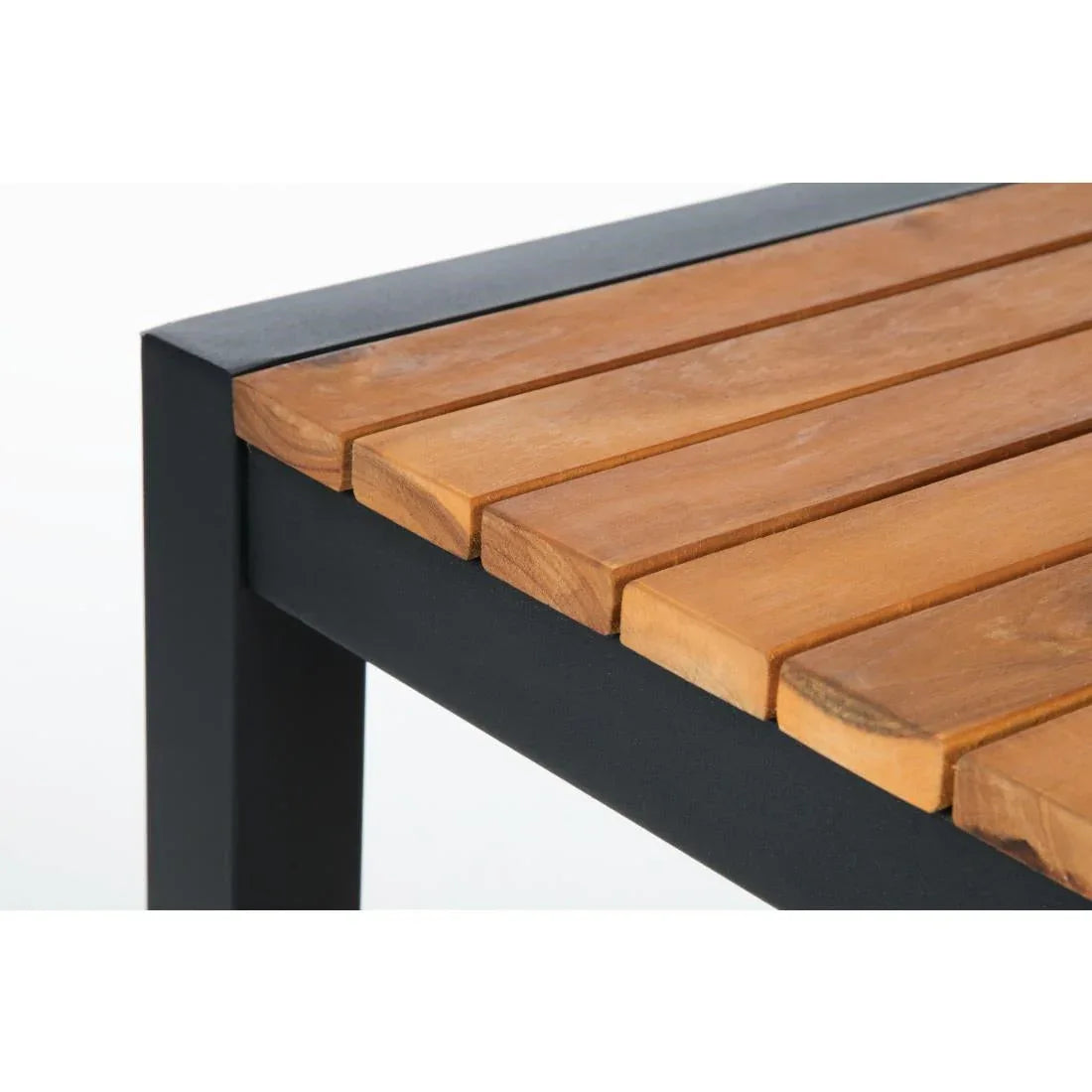 DS155 Bolero Square Steel and Acacia Bar Table 600mm - JD Catering Equipment Solutions Ltd
