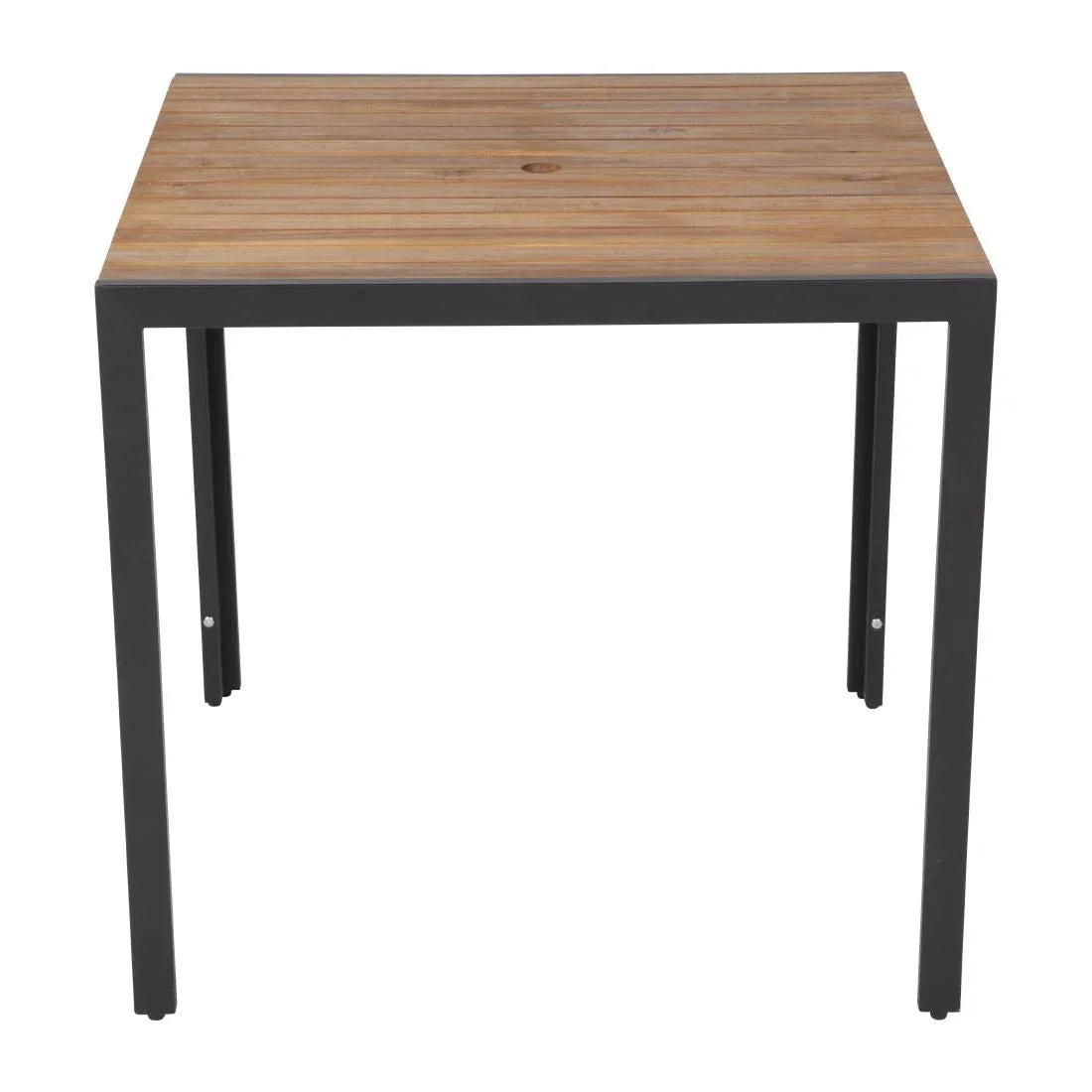 DS152 Bolero Square Steel and Acacia Table 800mm - JD Catering Equipment Solutions Ltd