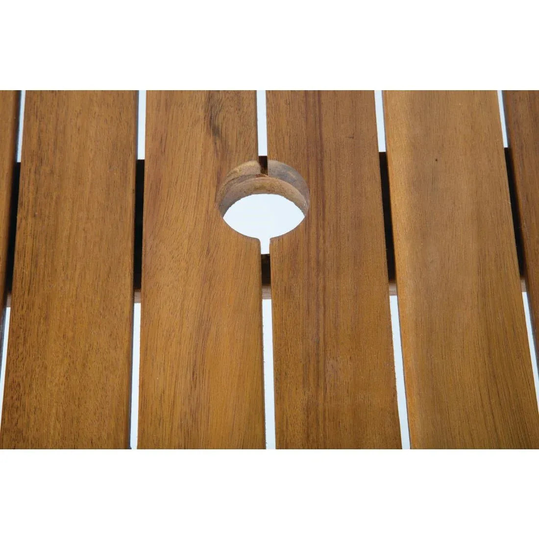 DS152 Bolero Square Steel and Acacia Table 800mm - JD Catering Equipment Solutions Ltd