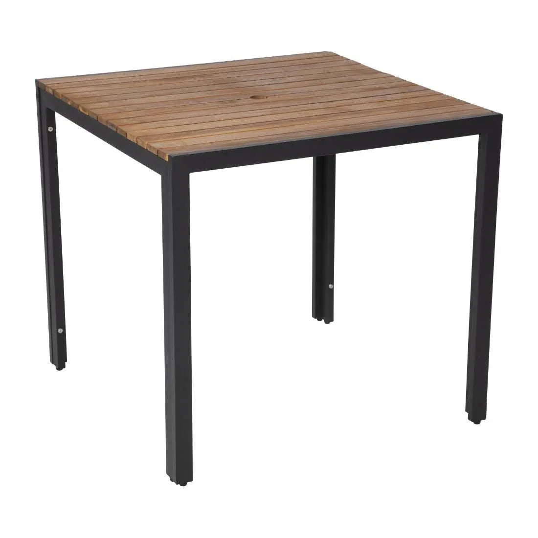 DS152 Bolero Square Steel and Acacia Table 800mm - JD Catering Equipment Solutions Ltd