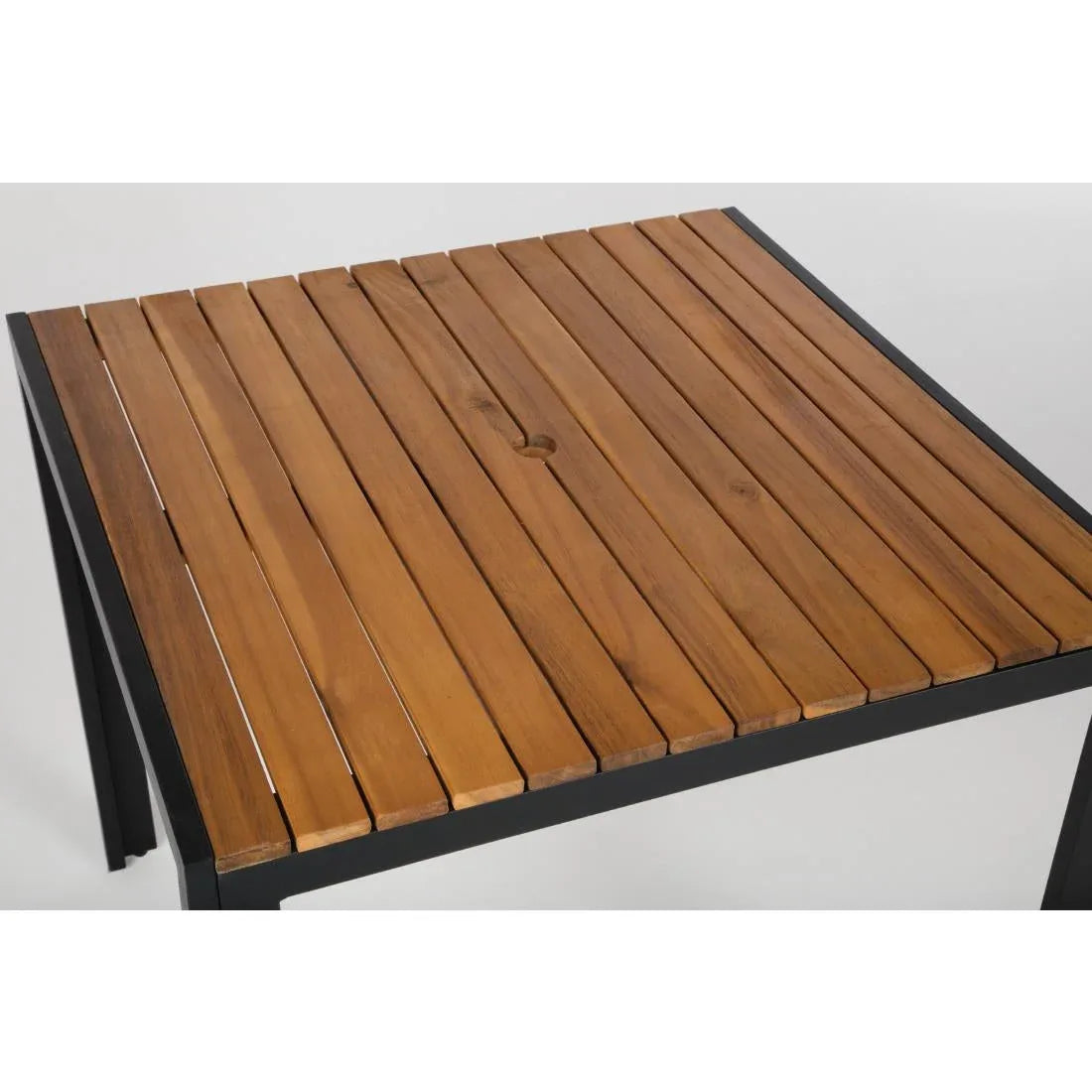 DS152 Bolero Square Steel and Acacia Table 800mm - JD Catering Equipment Solutions Ltd