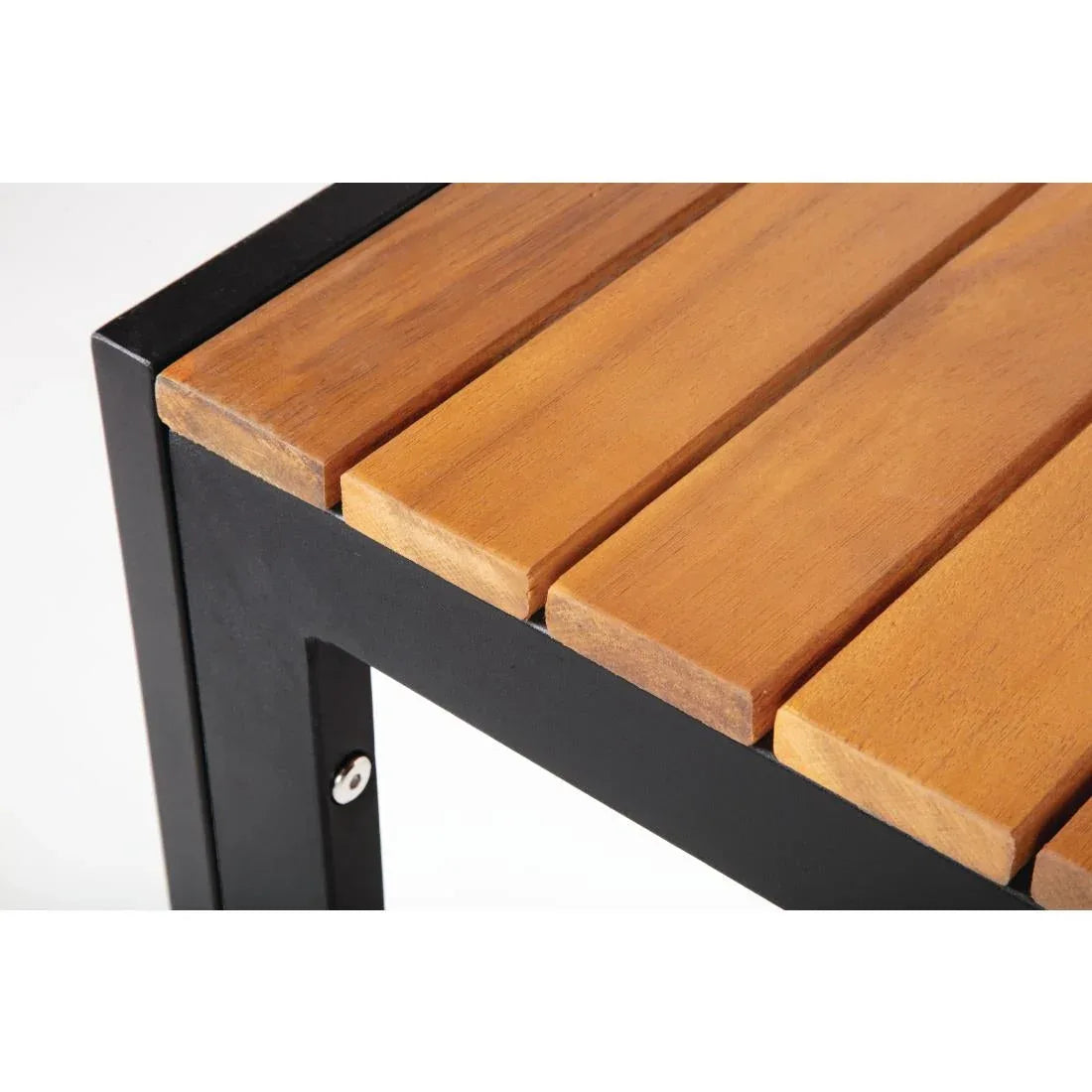 DS152 Bolero Square Steel and Acacia Table 800mm - JD Catering Equipment Solutions Ltd