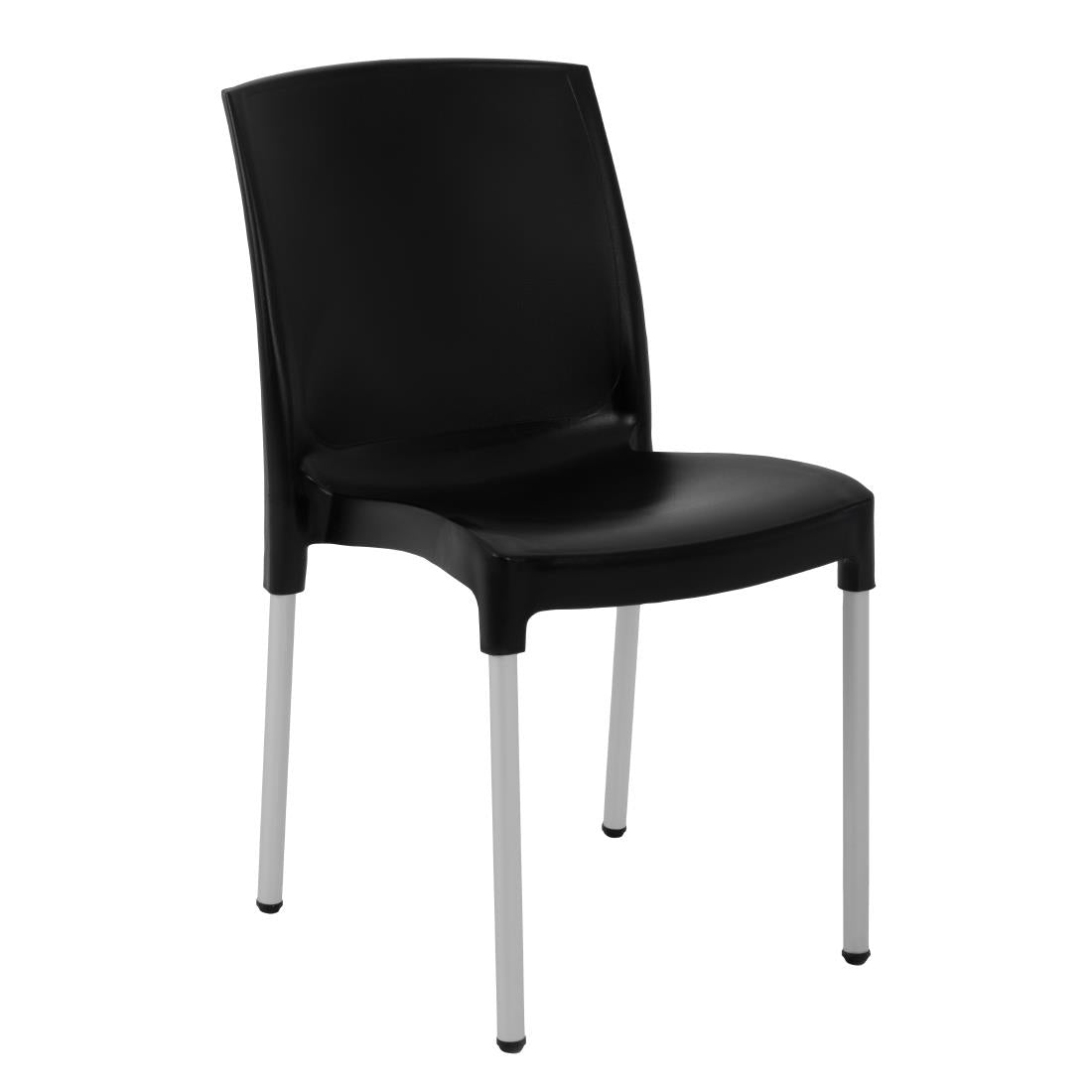 Bolero Stacking Bistro Side Chairs Black (Pack of 4) JD Catering Equipment Solutions Ltd