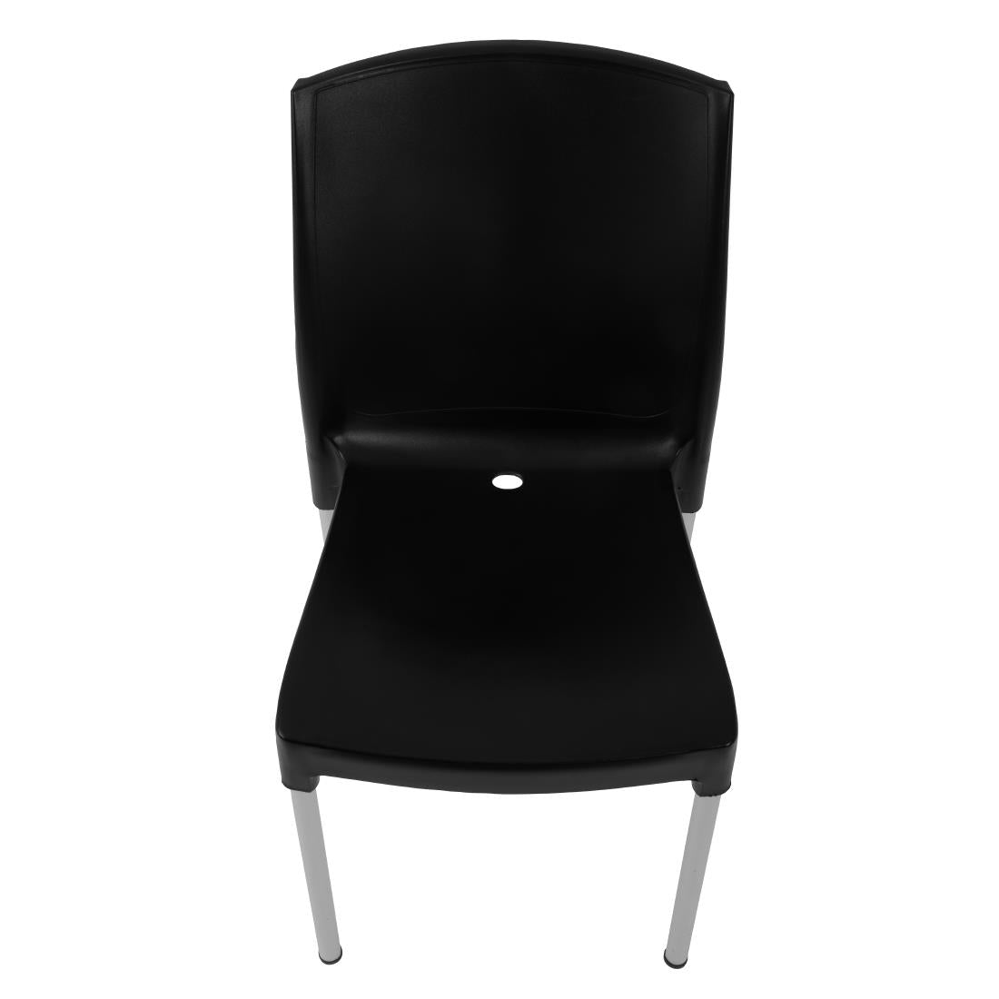 Bolero Stacking Bistro Side Chairs Black (Pack of 4) JD Catering Equipment Solutions Ltd