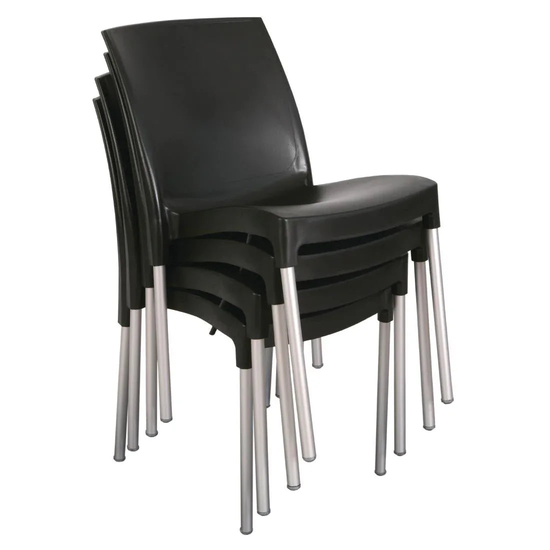 GJ976 Bolero Stacking Bistro Side Chairs Black (Pack of 4) - JD Catering Equipment Solutions Ltd