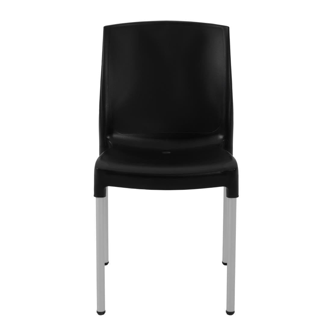 Bolero Stacking Bistro Side Chairs Black (Pack of 4) JD Catering Equipment Solutions Ltd
