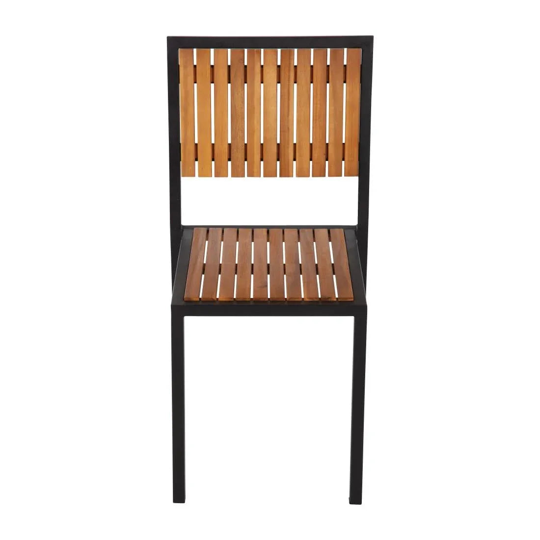 DS150 Bolero Steel & Acacia Side Chairs (Pack of 4) - JD Catering Equipment Solutions Ltd