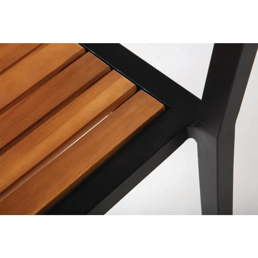 DS150 Bolero Steel & Acacia Side Chairs (Pack of 4) - JD Catering Equipment Solutions Ltd