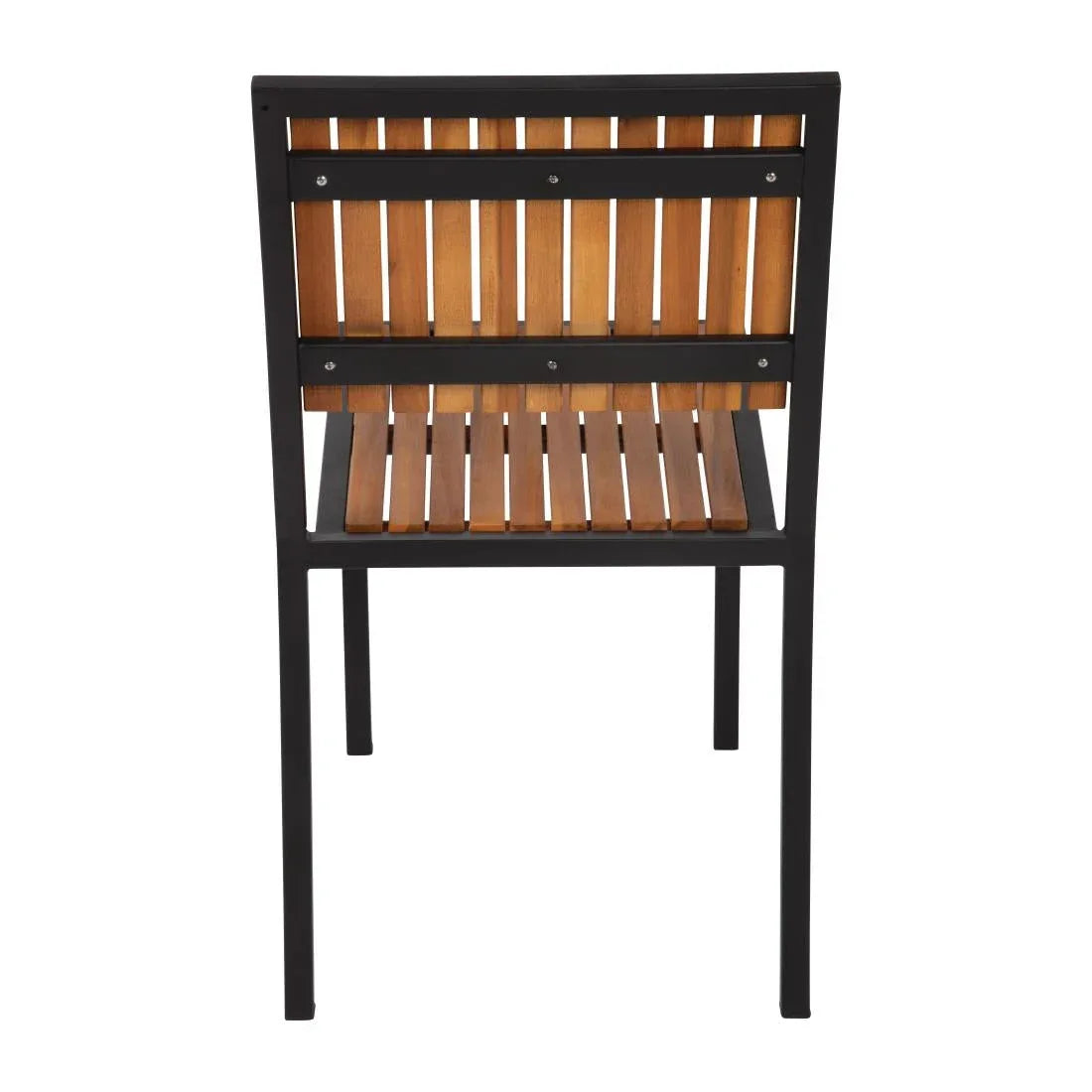 DS150 Bolero Steel & Acacia Side Chairs (Pack of 4) - JD Catering Equipment Solutions Ltd