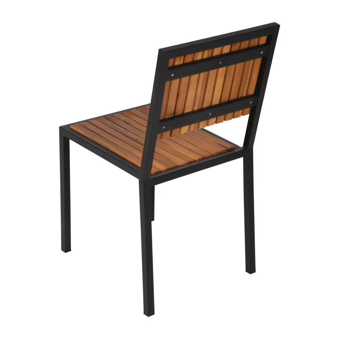 DS150 Bolero Steel & Acacia Side Chairs (Pack of 4) - JD Catering Equipment Solutions Ltd