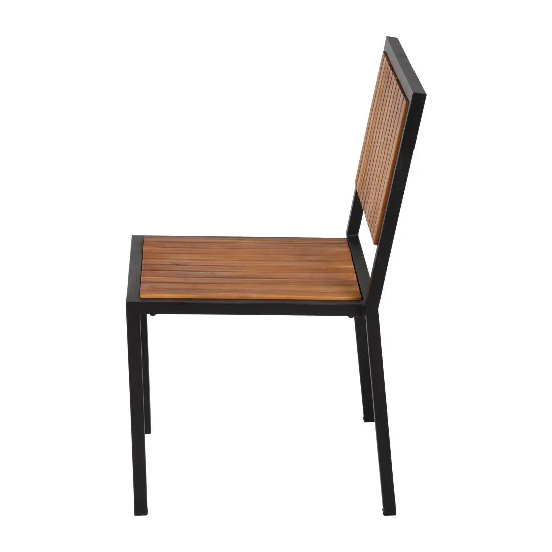 DS150 Bolero Steel & Acacia Side Chairs (Pack of 4) - JD Catering Equipment Solutions Ltd