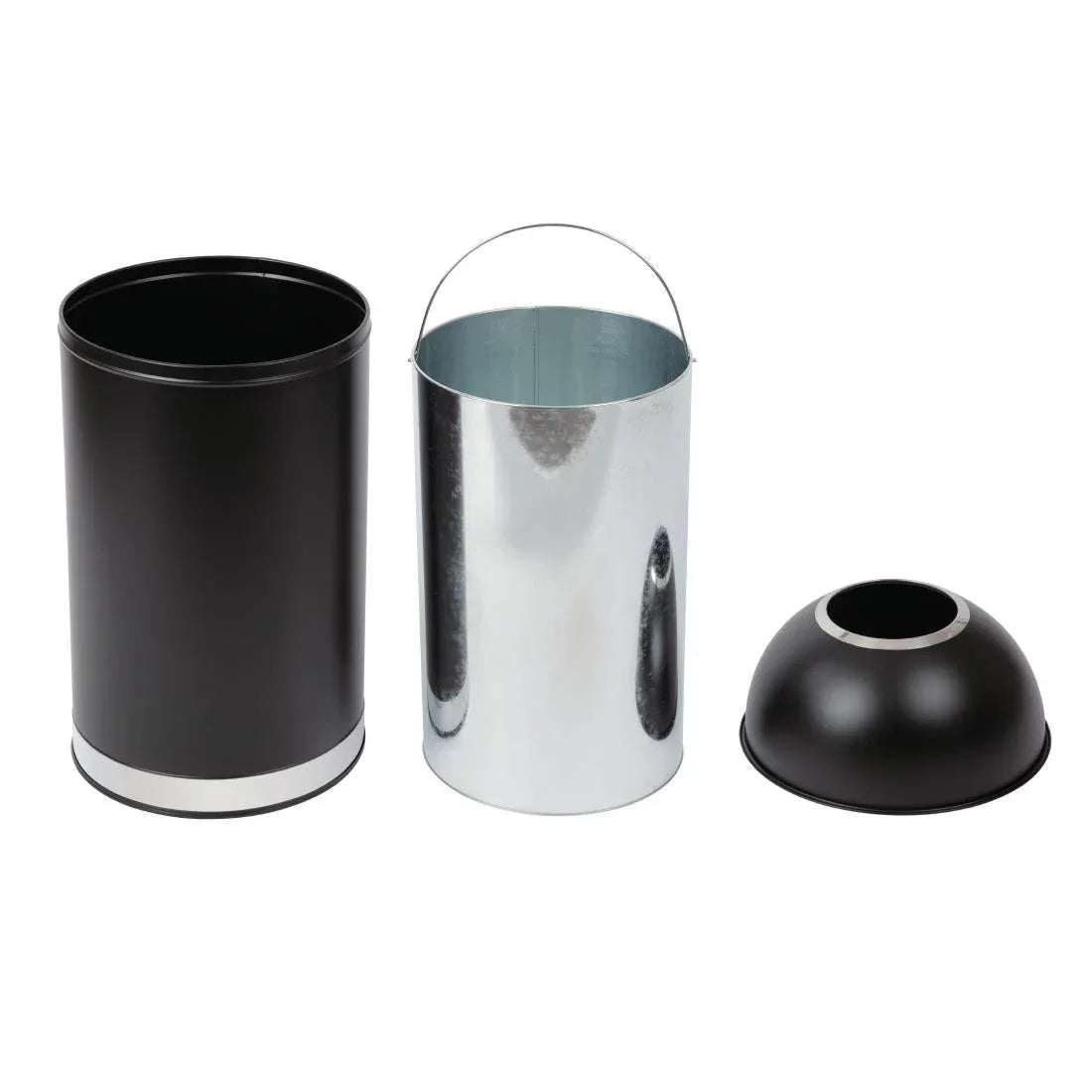CW954 Bolero Steel Open Lid Bullet Bin Black 40Ltr - JD Catering Equipment Solutions Ltd
