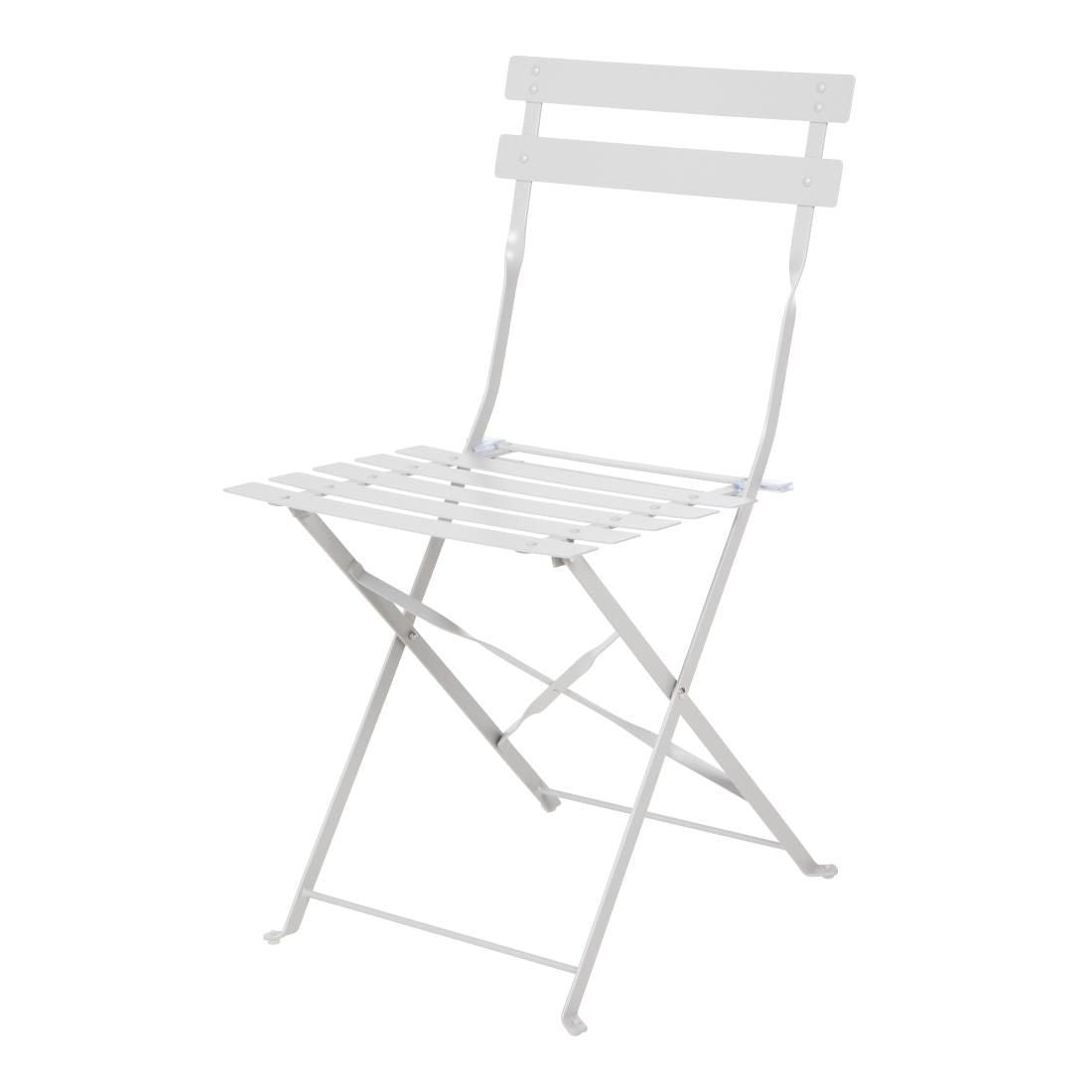 Bolero Steel Pavement StyleFolding Chairs Grey (Pack of 2) JD Catering Equipment Solutions Ltd