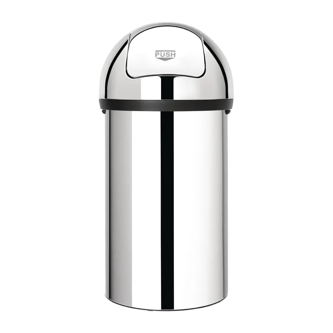 GG175 Brabantia Stainless Steel Push Top Bullet Bin Silver 60Ltr - JD Catering Equipment Solutions Ltd