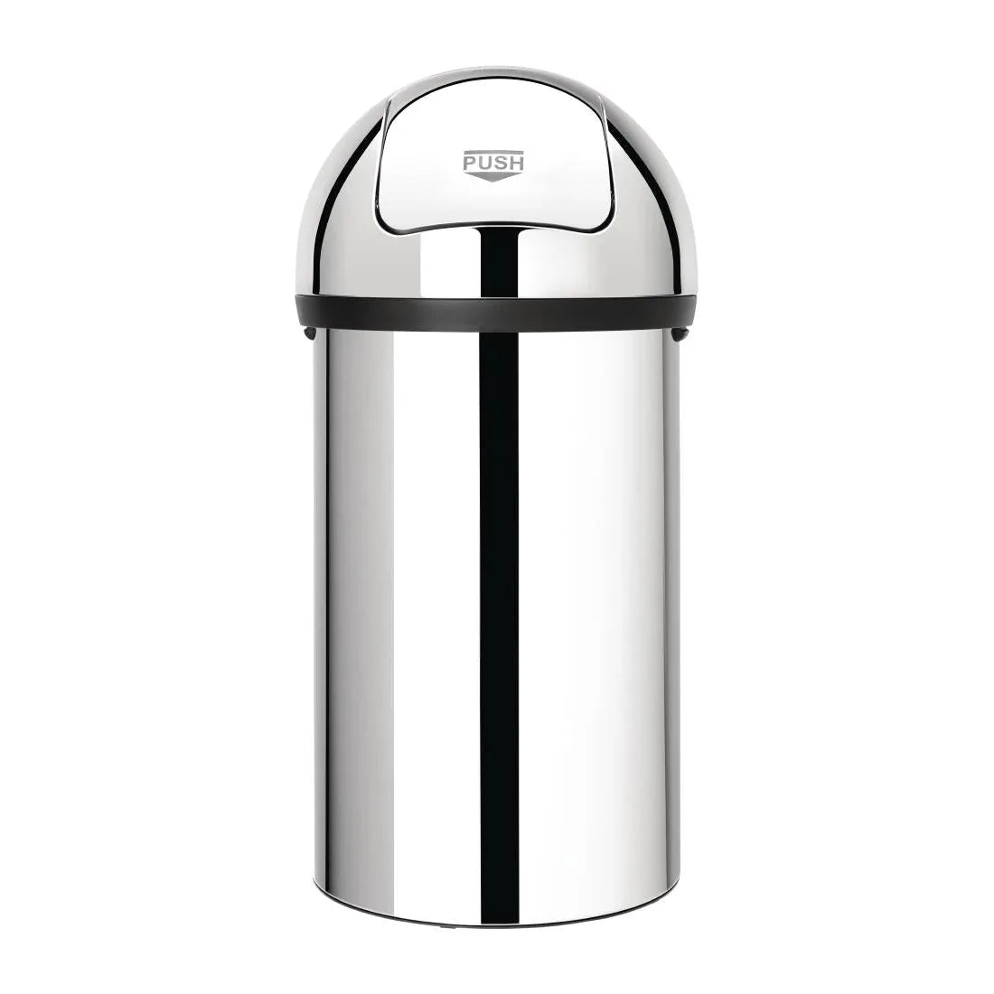 GG175 Brabantia Stainless Steel Push Top Bullet Bin Silver 60Ltr - JD Catering Equipment Solutions Ltd