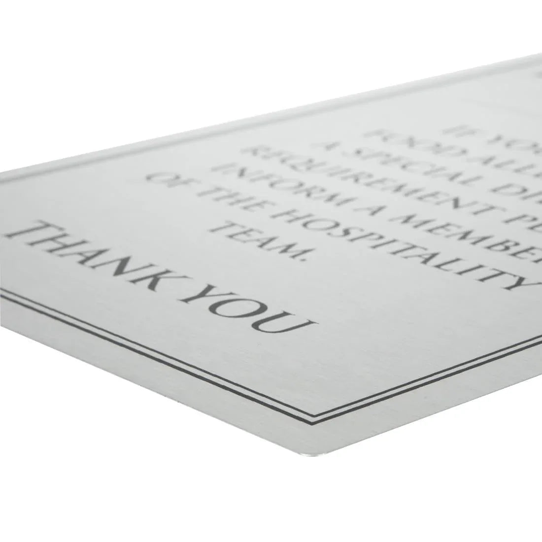 GM816 Brushed Steel Food allergy sign A4 - JD Catering Equipment Solutions Ltd