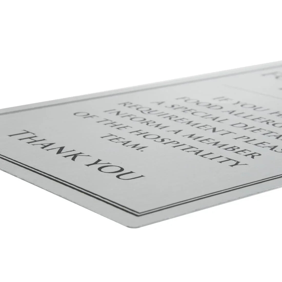 GM817 Brushed Steel Food allergy sign A5 - JD Catering Equipment Solutions Ltd